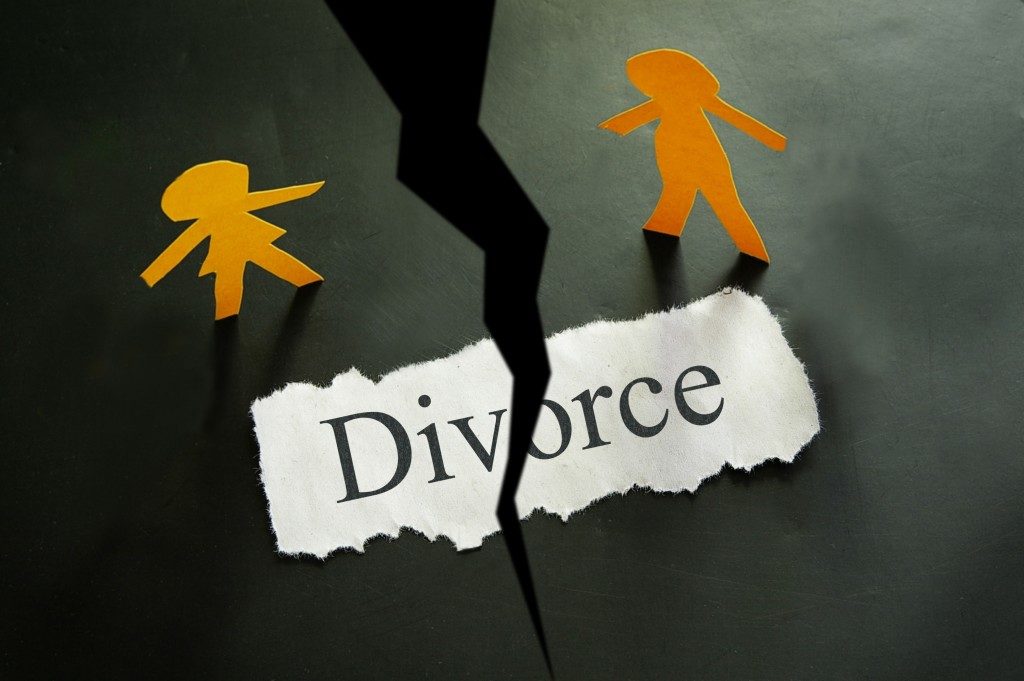 torn piece of paper with divorce concept