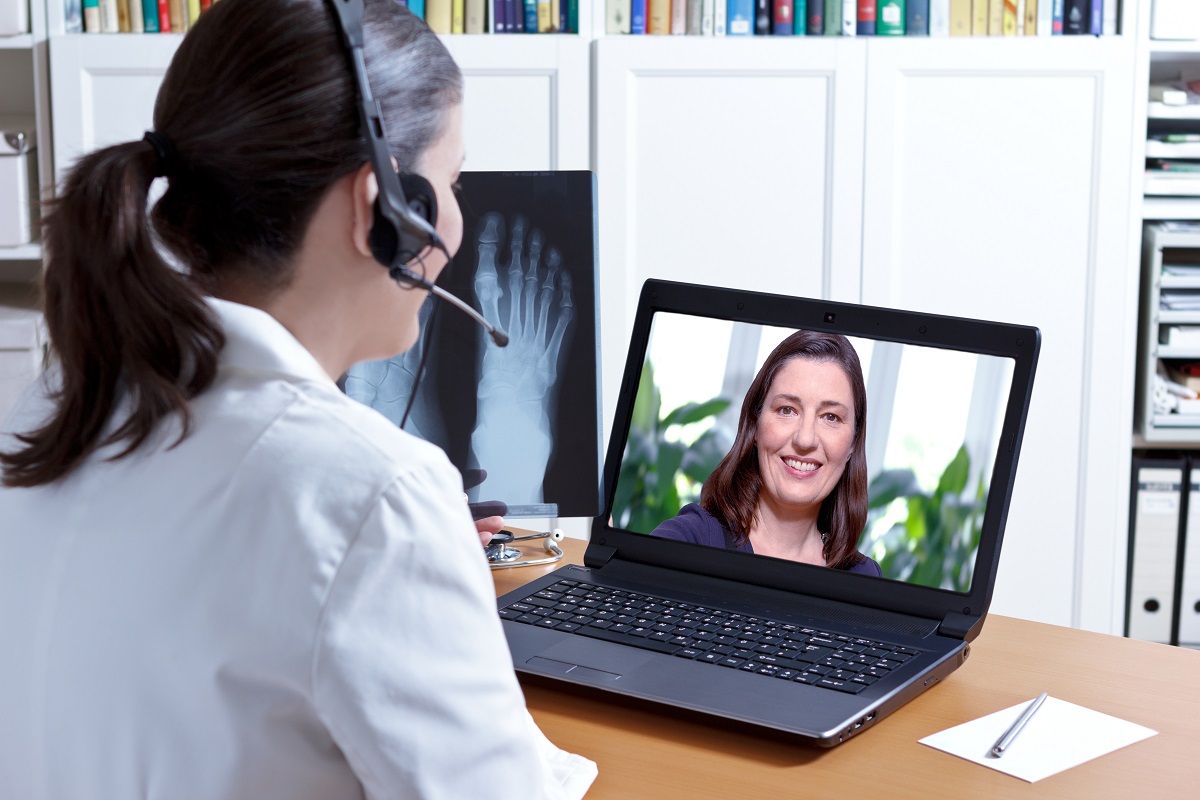 on video call conversation with a doctor