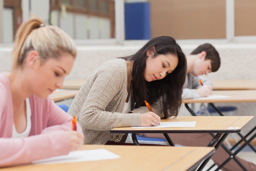students taking exams