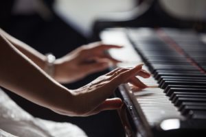 person playing piano