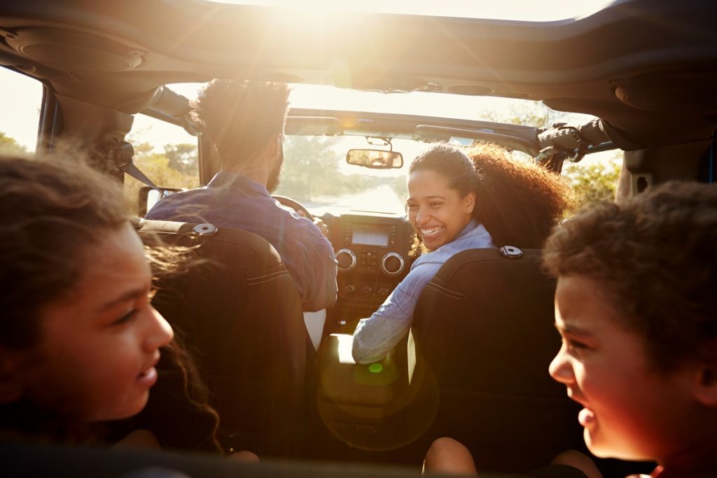 family in the car