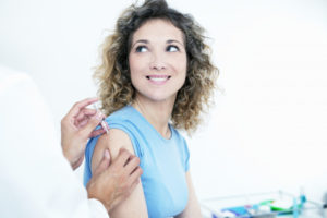 woman having vaccination