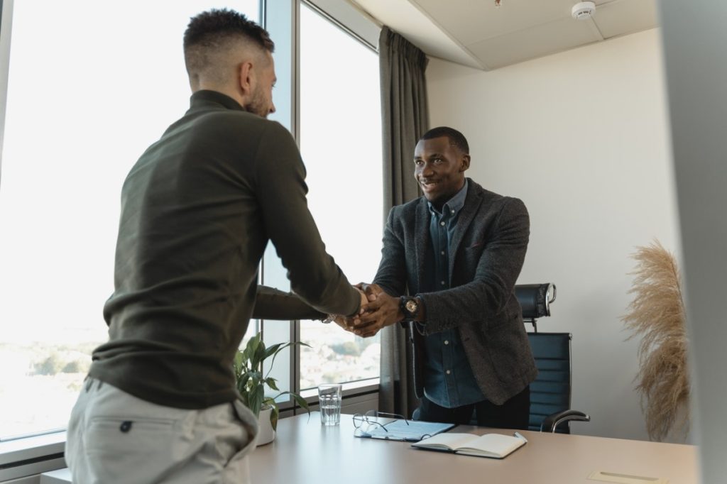 men shaking hands