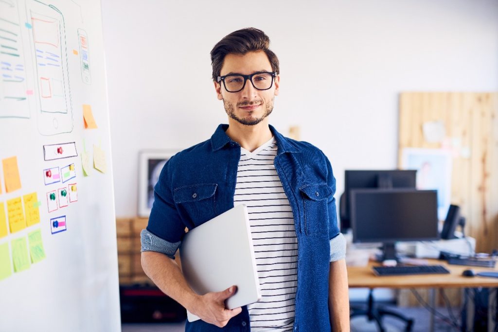 man doing a presentation