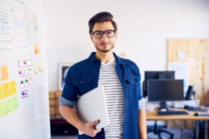 man doing a presentation