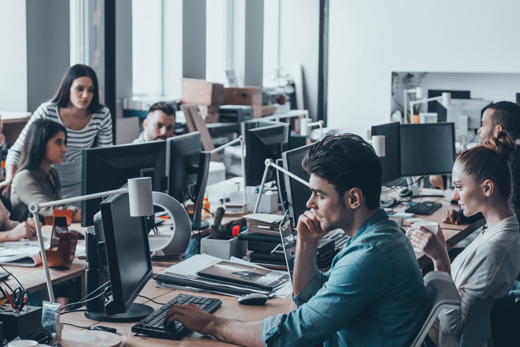 employees at the office