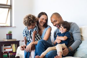 family smiling together