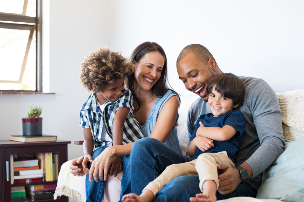 family smiling together