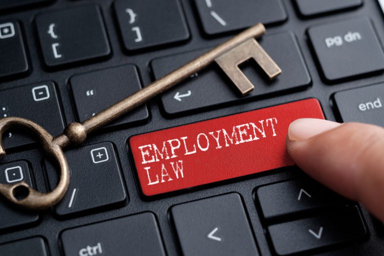 employment law keyboard button with a key on the top