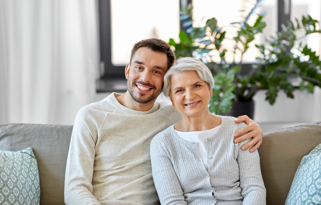 a happy mom with her son